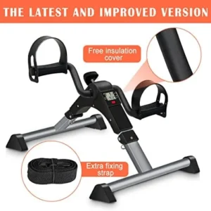 GOREDI Under Desk Bike Pedal Exerciser, Upper & Lower Peddler Exerciser for Seniors with LCD Display, Fitness Folding Exerciser Peddler for Arm & Leg Workout