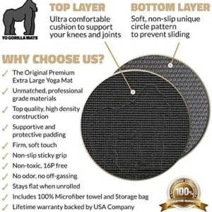 Gorilla Mats Premium Extra Large Yoga Mat – 9′ x 6′ x 8mm Extra Thick & Ultra Comfortable, Non-Toxic, Non-Slip Barefoot Exercise Mat – Works Great on Any Floor for Stretching, Cardio or Home Workouts