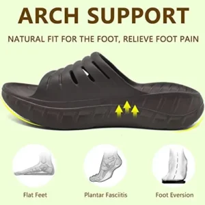 GPOS Mens Sport Recovery Sandals Plantar Fasciitis Thick Cushion Slides Sandals Lightweight Comfort Orthotic Slippers