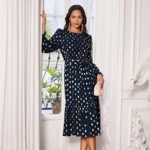 GRACE KARIN Women’s V Neck Ruffle Sleeve Summer Dress 2023 Split Flowy Tiered Midi Dress Wedding Guest Cocktail Dresses