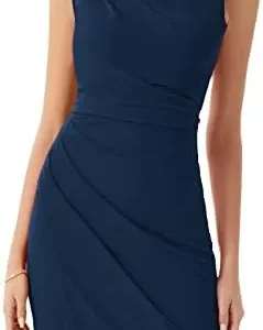 GRACE KARIN Women’s Wear to Work Dress V Neck Sleeveless Ruched Wrap Office Party Pencil Dresses