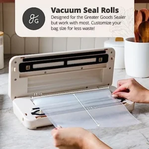 Greater Goods Vacuum Sealer Bag Rolls – Pack of 3, Each Roll 118 Inches Long, Made from Food-Grade, BPA-Free Material, Designed in St. Louis