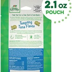 Greenies Feline Adult Natural Dental Care Cat Treats, Tempting Tuna Flavor, 2.1 oz. Pouch