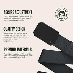 Groove Life Groove Belt Men’s Stretch Nylon Belt with Magnetic Aluminum Buckle, Lifetime Coverage