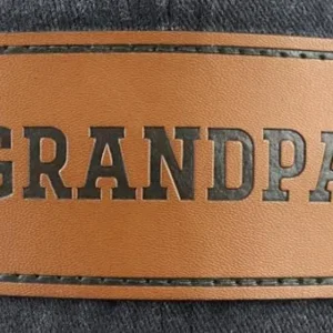 Gsspvii Grandpa Leather Patch Hat for Men, Funny Adjustable Cotton Grandfather Baseball Cap