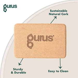 Gurus Seed Cork Yoga Block, Natural Cork Block, Cork Yoga Block for Support and Flexibility, Eco-Friendly, Sustainable