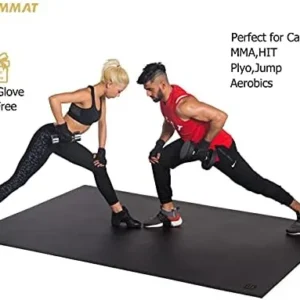 Gxmmat Large Exercise Mat 6’x8’x7mm, Thick Workout Mats for Home Gym Flooring, Extra Wide Non-Slip Durable Cardio Mat, High Density, Shoe Friendly, Perfect for Plyo, MMA, Jump Rope, Stretch, Fitness