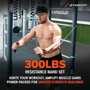 Gympify Heavy Exercise Bands Resistance Bands Set, Workout Bands Resistance for Men, Strength Training Exercise Equipment, Resistance Bands with Handles and Door Anchor, Tube Bands for Working Out