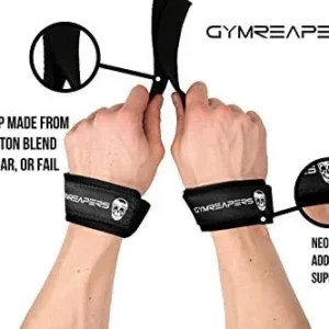 Gymreapers Lifting Wrist Straps for Weightlifting, Bodybuilding, Powerlifting, Strength Training, & Deadlifts – Padded Neoprene with 18 inch Cotton