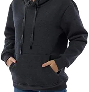 Haellun Womens Casual Winter Warm Fleece Sherpa Lined Pullover Hooded Sweatshirt