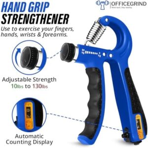 Hand Grip Strengthener Trainer with Adjustable Resistance 10-130lbs (4.5-59kg), Forearm Hand Grip Strength Exerciser for Muscle Building, Injury Recovery, and Therapy Stress Relief