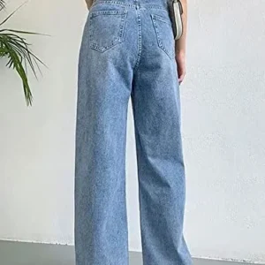 HDLTE Women Wide Leg Jeans High Waist Baggy Jeans for Women Loose Boyfriends Jeans Denim Pants Y2K 90s