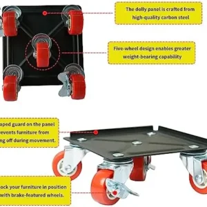 Heavy Duty Furniture Movers with Wheels,Furniture Dolly 5 Wheels,Furniture Movers Sliders 360 Ratating,1200lbs/550kg Load Capacity,Furniture Lift Mover Tool Set for Sofa,Fridge,Washing Machine SYMORIN