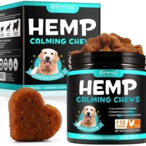 Hemp Calming Chews for Dogs, Dog Training & Behavior Aids, Dog Calming Treats, Natural Soothing Snacks Hemp + Valerian Root, Dog Anxiety Relief & Aggressive Behavior, 110PCS Calming Dog Treats