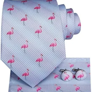 Hi-Tie Woven Silk Neckties for Men with Pocket Square and Cufflinks