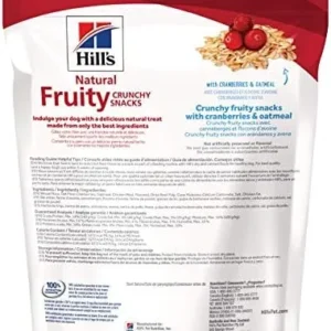 Hill’s Dog Treats Crunchy Fruity Snacks with Cranberries & Oatmeal, Healthy Dog Snacks, 8 oz. Bag