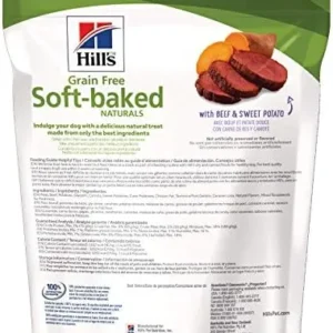 Hill’s Grain Free Dog Treats, Soft-Baked Naturals with Beef & Sweet Potatoes, Soft Healthy Dog Snacks, 8 oz. Bag