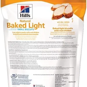 Hill’s Natural Baked Light Dog Biscuits with Real Chicken for Small Dogs, Healthy Dog Snacks, 8 oz. Bag