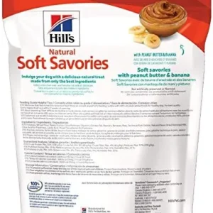 Hill’s Soft Dog Treats, Soft Savories with Peanut Butter & Banana Dog Snacks, Healthy Dog Treats, 8 oz. Bag