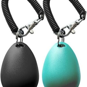 HoAoOo Pet Training Clicker with Wrist Strap – Dog Training Clickers (New Black + Blue)