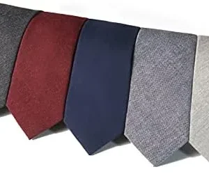 HOULIFE Ties for Men, Solid Mens Tie, Cotton Stripe Skinny Ties for Men, Slim Men’s Neckties for Wedding Party