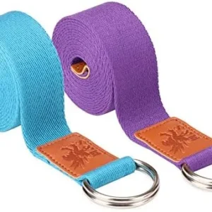 H&S Yoga Straps for Pilates & Gym Workouts – 1.85 and 2.45m Adjustable Strap for Yoga Stretching & Exercise – Extra Long Cotton Belts for Gymnastics Equipment for Home