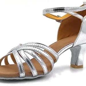 HUITKMM Sandals Dance Shoes Ballroom Latin Women’s Color Fashion Prom Women’s Sandals Crystal Sandals for Women Flat Ruched