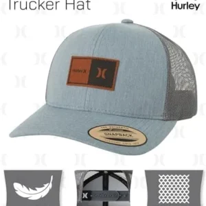 Hurley Patch Curved Brim Snap Back Trucker Cap