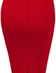 Hybrid & Company Womens Pencil Skirt Premium Nylon Ponte Stretch Office Made in The USA Below Knee