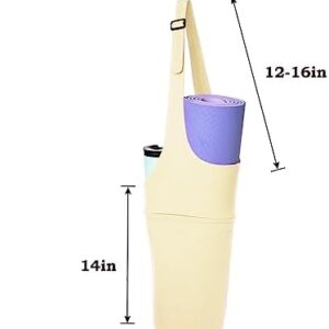 HYYPME Yoga Mat Bag, Yoga Mat Carrier with Side Pockets and Adjustable Strap, Thick Yoga Mat Holder, Beige Gym Bag, Large Yoga Mat Tote Bag, Yoga Accessories…