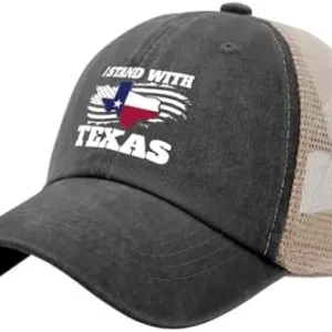 I Stand with Texas Flag USA State of Texas Hat Trucker Hat Women Vintage Mesh Hats for Summer