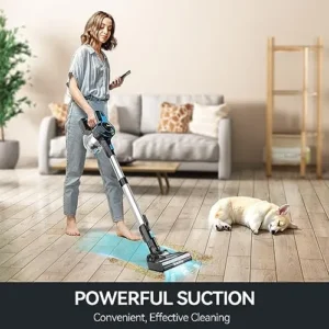 INSE Cordless Vacuum Cleaner, 6-in-1 Rechargeable Stick Vacuum with 2200 m-A-h Battery, Powerful Lightweight Cordless Vacuum Cleaner, Up to 45 Mins Runtime, for Home Hard Floor Carpet Pet Hair-N5T