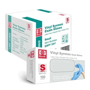 Intco Basic Medical Synmax Vinyl Exam Gloves – Latex-Free & Powder-Free – Small, BMPF-3001 (Pallet of 48,000)