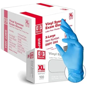 Intco BASIC Medical Synmax Vinyl Exam Gloves – Latex-Free & Powder-Free – X-Large, BMPF-3004(Pallet of 48,000)