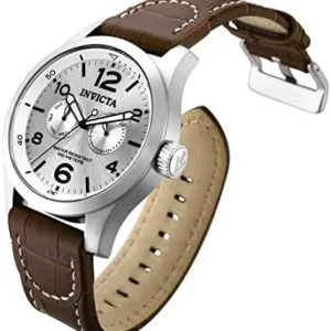 Invicta Men’s 0765 I-Force Silver Dial Brown Leather Watch