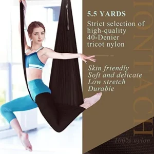 IONTACH Aerial Yoga Hammock 5.5 Yards, Aerial Silks Gymnastics for Home Indoor Jungle Gym, Antigravity Fitness Hammock fabric