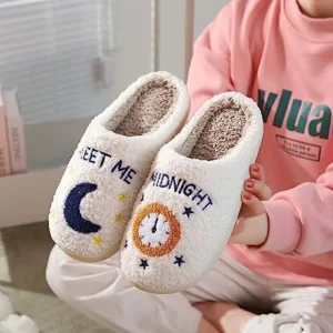 Irisgirl Meet Me At Midnight Merch Slippers For Women Men Cartoon Fuzzy Slippers Winter Cozy Soft For Indoor Outdoor Slippers