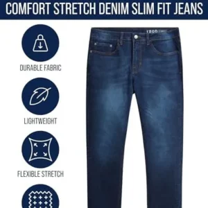 IZOD Men’s Jeans – Comfort Stretch Denim Slim Fit Jeans – Casual Pants – Slim Fit Jeans for Men