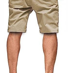 JMIERR Men’s Casual Shorts – Cotton Drawstring Summer Beach Stretch Twill Chino Golf Shorts