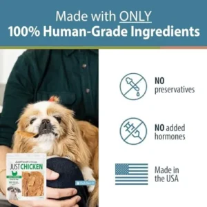 JustFoodForDogs Healthy Dog Treats, Single-Ingredient, Chicken Breast, Made in The USA 5 oz