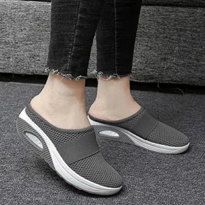 JWSVBF Women’s Fashion Sneakers Wide Width Wedges Mesh, Men’s Comfy Low Top Slip-On Baskerball Shoes, Casual Sports Platform Tennis Shoes Closed Toe Non-Slip Slippers Sneaker