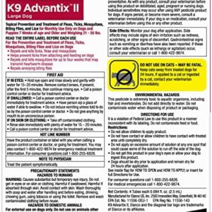 K9 Advantix II Large Dog Vet-Recommended Flea, Tick & Mosquito Treatment & Prevention | Dogs 21 – 55 lbs. | 4-Mo Supply