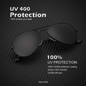 KALIYADI Classic Aviator Sunglasses for Men Women Driving Sun glasses Polarized Lens UV Blocking