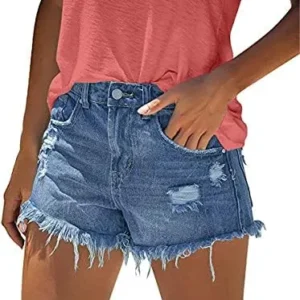 KISSMODA Women’s Casual Denim Shorts Summer Jeans Stretchy Hot Short Pants