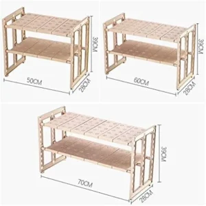 Kitchen Shelf 2 Tier Expandable Under The Sink Organizer Rack Home Storage Rack for Kitchen Bathroom Cabinet Racks Cutlery (Size : 602839cm)