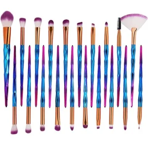 KOLIGHT Pack of 20pcs Cosmetic Eye Shadow Sponge Eyeliner Eyebrow Lip Nose Foundation Powder Makeup Brushes Sets (purple)