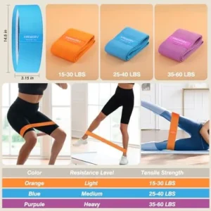 KREMORV Hip Resistance Bands Exercise Workout Bands Non Slip Cloth Hip Bands for Fitness Pilates and Home Workout