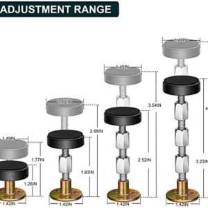 Krisler Adjustable Threaded Bed Frame Anti-Shake Tool, Headboard Stoppers, Bedside Headboards Prevent loosening Anti-Shake Fixer, Easy Install (30-112mm)