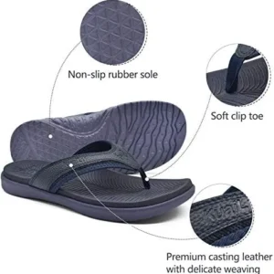 KuaiLu Mens Sport Flip Flops Comfort Orthotic Thong Sandals with Plantar Fasciitis Arch Support Outdoor Summer Beach Size 7~15