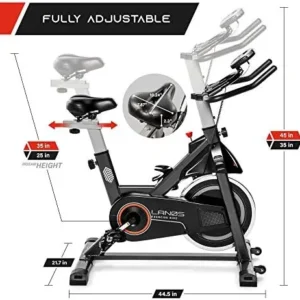 Lanos Exercise Bike, Stationary Bike for Indoor Cycling | The Perfect Exercise Bikes for Home Gym | Indoor Exercise Bike for Men and Women | Stationary Bike | Comfortable Seat Cushion, Silent Belt Drive, iPad Holder